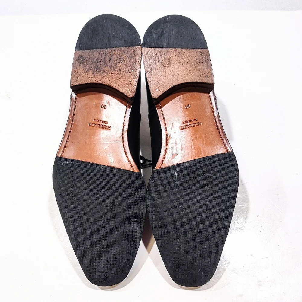 Magnanni Alpin Black Leather Cap Toe Oxford Dress Shoes Men 14M 18437 Made Spain